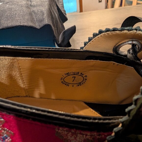 John Fluevog Red Bracquard Adele Limited Edition. Women's size 7. - Picture 7 of 12